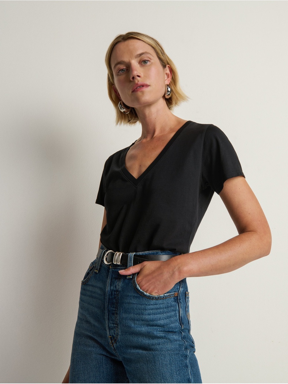 Nation V-Neck Short Sleeve Top